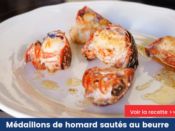 Médaillons de homard sautés au beurre moussant